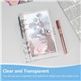 2 Pièces A6 Couverture de Classeur en PVC, Classeur A6 en PVC Souple Transparent à 6 Anneaux Classeur A6, Classeur pour Bloc Not