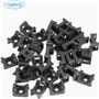 Fippy 150PCS Attache de câble noir supports 23mmx16mm de type selle support de base de câble