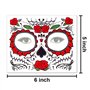 Tatouage temporaire du visage, 8 autocollants de crâne de sucre de tatouages de kits jour du maquillage mort, Tatouages pour le 