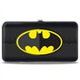 Buckle-Down - Portefeuille - Portefeuille à charnière à Boucle - Batman Icon Centeré/Bat Signal Stripe Noir/Jaune/Gris Unisexe A