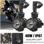 2 x LED Phare Auxiliaire Lampe Avant Feux Brouillard 40W IP67 DRL avec Support pour R1200 GS X-ADV 750 Universal Moto
