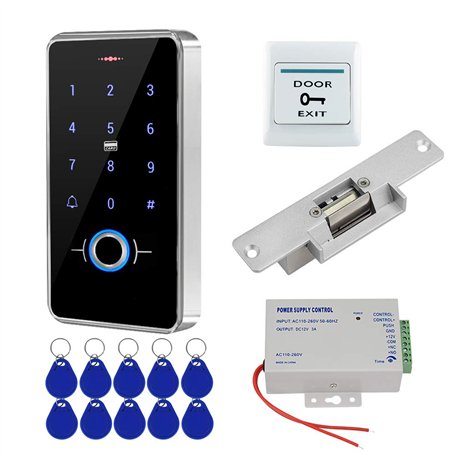 FST Kit de Système de Contrôle d'accès de Porte Ensemble d'empreintes Digitales Biométriques IP68 Clavier RFID étanche + Aliment