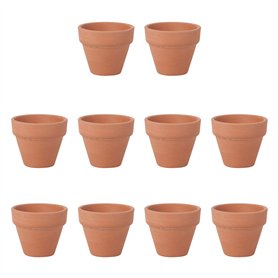 Ounona Lot de 10 mini-pots en terre cuite - pots fleurs/cactus - idéal pour plantes