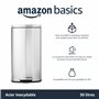 Amazon Basics Poubelle rectangulaire à fermeture douce, 30 l (7.9 gallons), nickel satiné