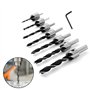 7 pcs Foret Bois avec Fraise HSS Alésoirs de menuiserie Carottage Chanfrein Mèche à tête fraisée avec fraisage et butée de profo