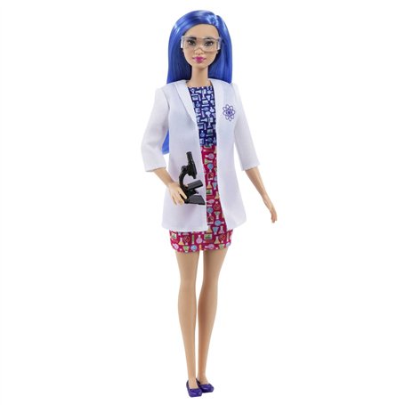 Barbie Métiers poupée Scientifique aux Cheveux Bleus