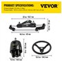 VEVOR Kit de Direction Hydraulique pour Bateau 300 HP, Cylindre de Direction Hors-Bord, Pompe à Barre avec Volant et Tuyau de Di