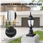 VEVOR Lampadaire extérieur, 400 mm, luminaire étanche avec base de montage sur pilier 9 cm, abat-jour verre, éclairage anti-foud