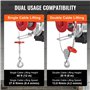 VEVOR Palan Électrique, Charge Double Câble 600 kg, Télécommande Filaire 4,2 m et Sans Fil 100 m, Hauteur Levage Câble Simple 12