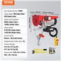 VEVOR Palan Électrique, Charge Double Câble 600 kg, Télécommande Filaire 4,2 m et Sans Fil 100 m, Hauteur Levage Câble Simple 12