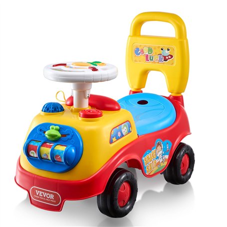 VEVOR Voiture à pousser pour tout-petits 1-3 ans porteur auto pour enfants avec volant musical et klaxon