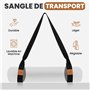 YOGATI Sangle de transport de yoga noir - Réglable, en coton durable, léger - Idéal pour le rangement du tapis de yoga et les ét
