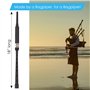 Barefoot Bagpiper Cornemuse d'entraînement 45,7 cm de long, espacement des trous pleine grandeur, virole gravée nickelée. Étui n