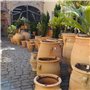 Grand pot de fleurs en terre cuite avec support en métal - Résistant au gel - 60 cm - Fabriqué à la main et résistant au gel - I