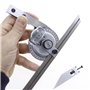 KATSU Universal Biseau Rapporteur, 0-360 Degrés De Précision En Acier Inoxydable Réglable Angle Mesureur Goniomètre Règle Angula