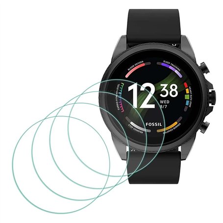MTHGH Protection Écran pour Fossil Hommes GEN 6 44mm/ Femmes GEN 6 42mm Verre Trempé [4 pièces] [Non applicable à FW7071-FW14f2]