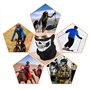 jtdeal Masque de Crâne, 3Pcs Masque Tête de Mort, Masque de Visage en Polyester Protection Poussière Bandana Moto pour Ski, Moto