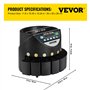 VEVOR Compteuse de Pièces 220 V, Petite Trieuse de Pièces de Monnaie 220 pièces par Minute, Capacité de 700 pièces Compteur de P