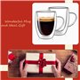 4 x 350 ml Tasses à Café en Verre à Double Paroi Avec Poignée, Verres à Cappuccino, Latte et Macchiato, Résistants à La Chaleur 