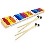 CeleMoon Xylophone en bois naturel 15 tons pour enfants et tout-petits avec barres métalliques multicolores