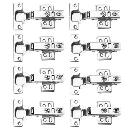 8 Charnières Porte Placard - Charnières Porte Cuisine Avec Amortisseur 35mm - Charnières Recouvrantes - Charnières Meuble - Pour