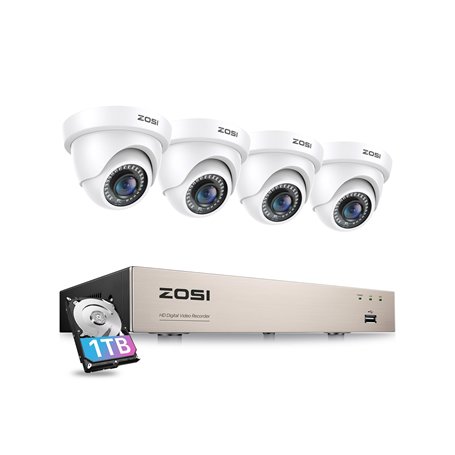 ZOSI H.265+ Kit Vidéo Surveillance avec 8CH H.265+ 5MP Lite DVR et Disque Dur 1 to