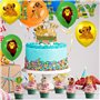 44PCS Le Roi Lion Party Decoration Le Roi Lion Birthday Party Balloon Set Le Roi Tirant Le Slip Gâteau De Gâteau Dans Le Ballon 