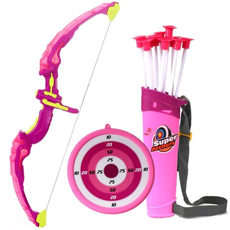 AUVIM Arc Jeu de tir à l'arc flèche et Arc pour Enfants avec Feux Flash LED 1 Cible 10 flèches 1 Support de flèche Jeu d'arche d