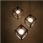 E27 Retro Métal Plafonnier Suspensions Luminaire Lustre Industriel Vintage Style Noir Créatif Metal Suspensions Luminaire Cube E