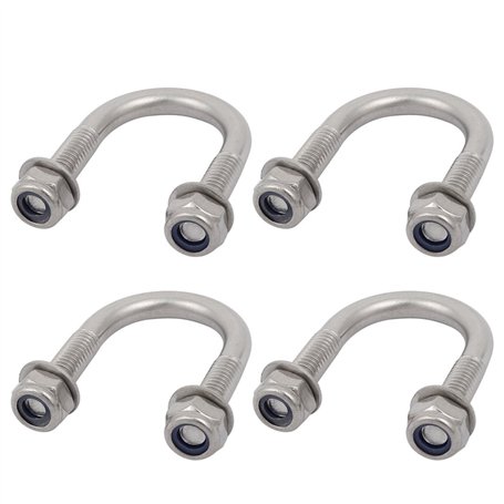 sourcing map 4pcs M6 Fil 304 Round Bend U Bolt Tuyau 20mm Dia extérieur