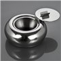 Gearmax Cendrier INOX en Forme de Tambour avec Couverture pour Utilisation de Ménage et Bureau (Argenté)