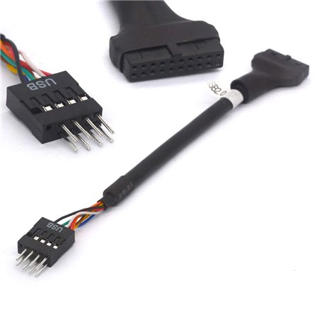 Câble adaptateur USB 3.0 vers 2.0 19 broches femelle vers USB 2.0 9 broches mâle convertisseur carte mère des ports Intel ASUS G