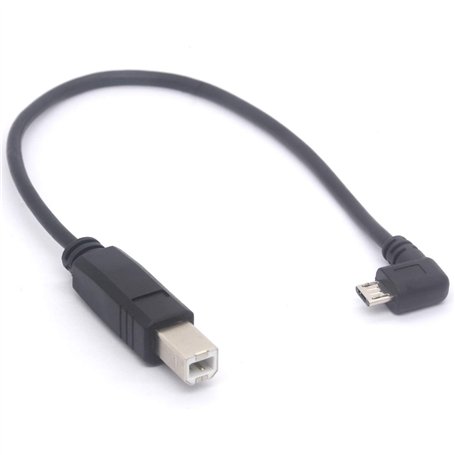 Tomost Imprimante coudée Micro USB OTG vers USB standard de type B pour scanner HD Extension disque dur (25 cm)