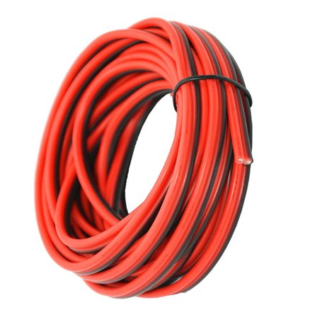 Fil électrique en silicone 16 AWG 6 mètres [Noir 3 m Rouge 3 m] Ligne de câble parallèle à 2 conducteurs souple et flexible Conn