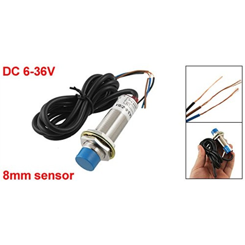 sourcing map LJ18A3-8-Z/BX DC6-36V 8mm Tubular Inductif Prox | Isleden