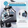 AmScope B120 Series Student & Professional LED Binocular Compound Microscope - 40X-2500X Magnification - Includes 5MP USB Camera