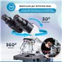 AmScope B120 Series Student & Professional LED Binocular Compound Microscope - 40X-2500X Magnification - Includes 5MP USB Camera