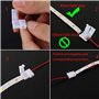CESFONJER Lot 20 connecteurs pour bande lumineuse LED comprenant un fil connexion sans soudure LED à 2 broches 8 mm large, un co