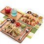 TAMUME 9" Assiette Verre Trempé avec Compartiments pour Dresser, Paquet de 2, Plateau de Service de Boulettes, Carré