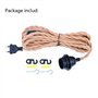 WANGCL Kit de suspension vintage de 4,6 m avec cordon de chanvre torsadé et interrupteur à prise en tissu pour lampe E26 E27 pou