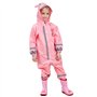 LIVACASA Imperméable à Capuche Enfant avec Bande Rétro-réfléchissante Poncho Pluie Fille Combinaison de Pluie Garçon 3-10ans Cap