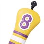 Couvre-club de golf en cuir PU souple jaune numéro 8 pour bois de parcours FW