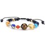 Senlinmu Galaxy Système Solaire Bracelet Tressé Univers Les Neuf Planètes Étoile Pierre Naturelle Perles Bracelets Réglables Bra
