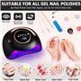 GUHAOOL Lampe UV Sèche Ongles, 180W Lampe UV Ongles Gel, Machine Lampe Gel Vernis Semi Permanent, UV LED Lampe Ongles avec Poign