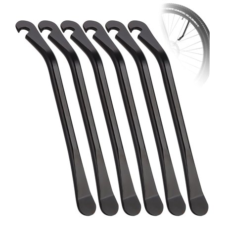 TIDEVAN 6 Pièces Demonte pneus Velo Démonte-Pneu en métal Démonte Pneu Vélo en Métal Noir Leviers de Pneus de Vél 120 x 12 mm Ou
