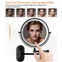 jutyum Miroir cosmétique mural avec grossissement 1X/10X - Éclairage LED - Miroir de maquillage mural avec éclairage à intensité