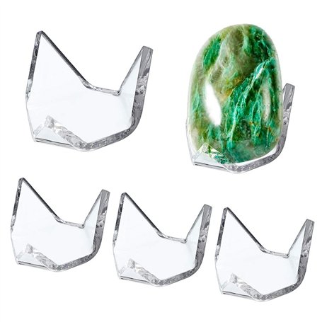 SUMNACON Lot de 5 présentoirs triangulaires en acrylique transparent avec géode et agate minérale