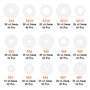 225pcs Rondelles Plates en 304 Acier Inoxydable M3 M4 M5 M6 M8 M10 M12 Assortiment de Rondelle Plate,Ensembles d'Outils à Main p