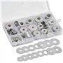 225pcs Rondelles Plates en 304 Acier Inoxydable M3 M4 M5 M6 M8 M10 M12 Assortiment de Rondelle Plate,Ensembles d'Outils à Main p