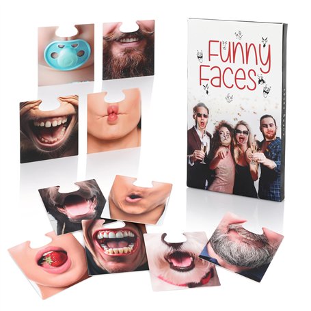 FunX Boîte photo avec 40 visages amusants – Accessoires photo – Accessoires – Ustensiles pour fête
